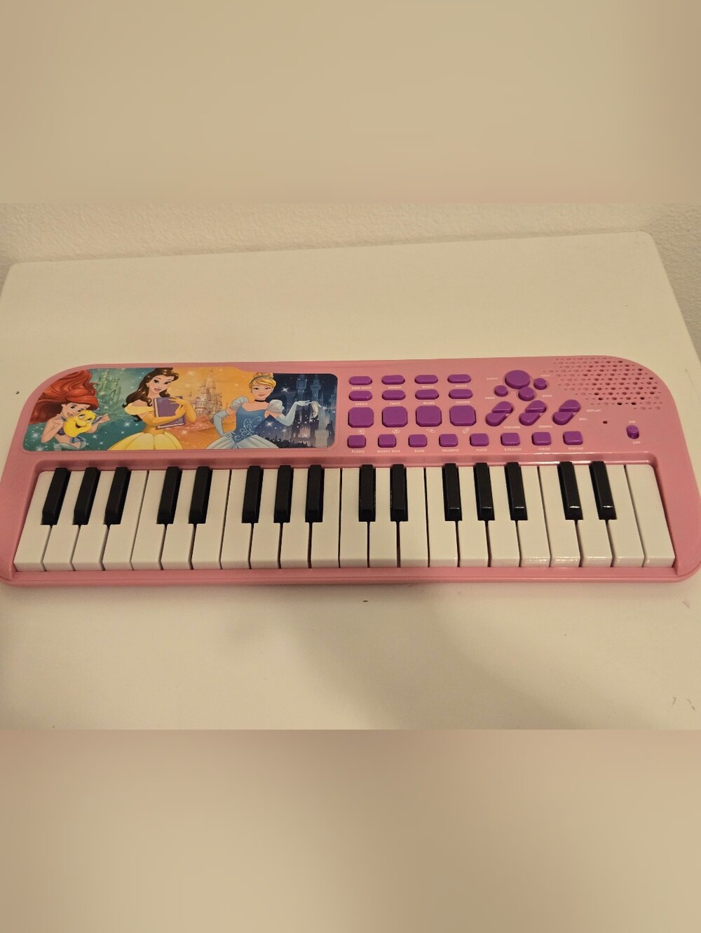 Pink Kids Electronic Keyboard with Princess Graphics
